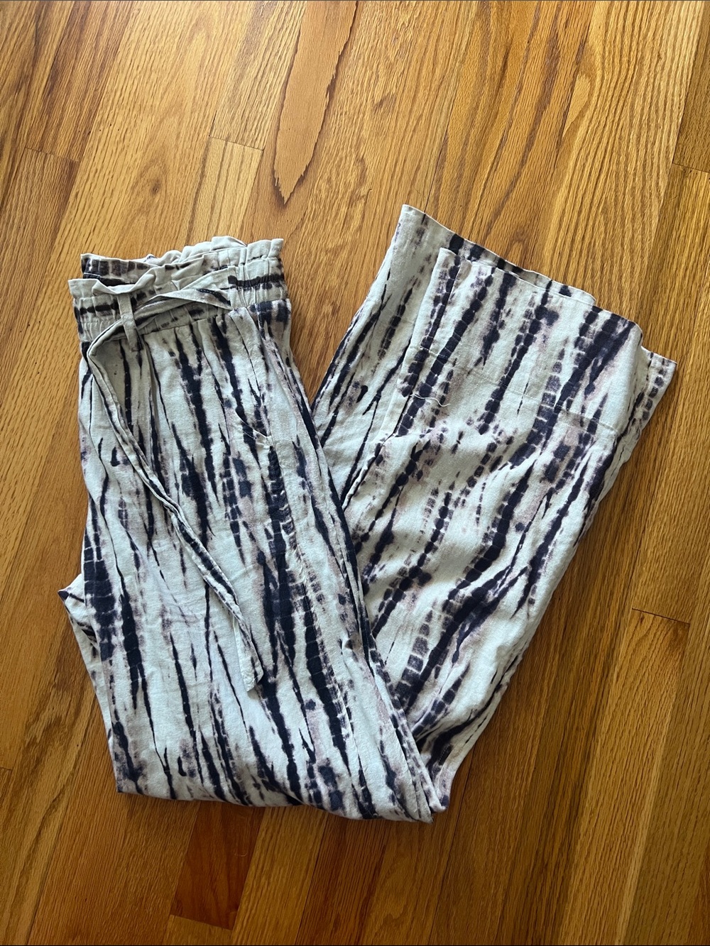 Jolt purple & Cream Tie-Dye Wide Leg Pants
